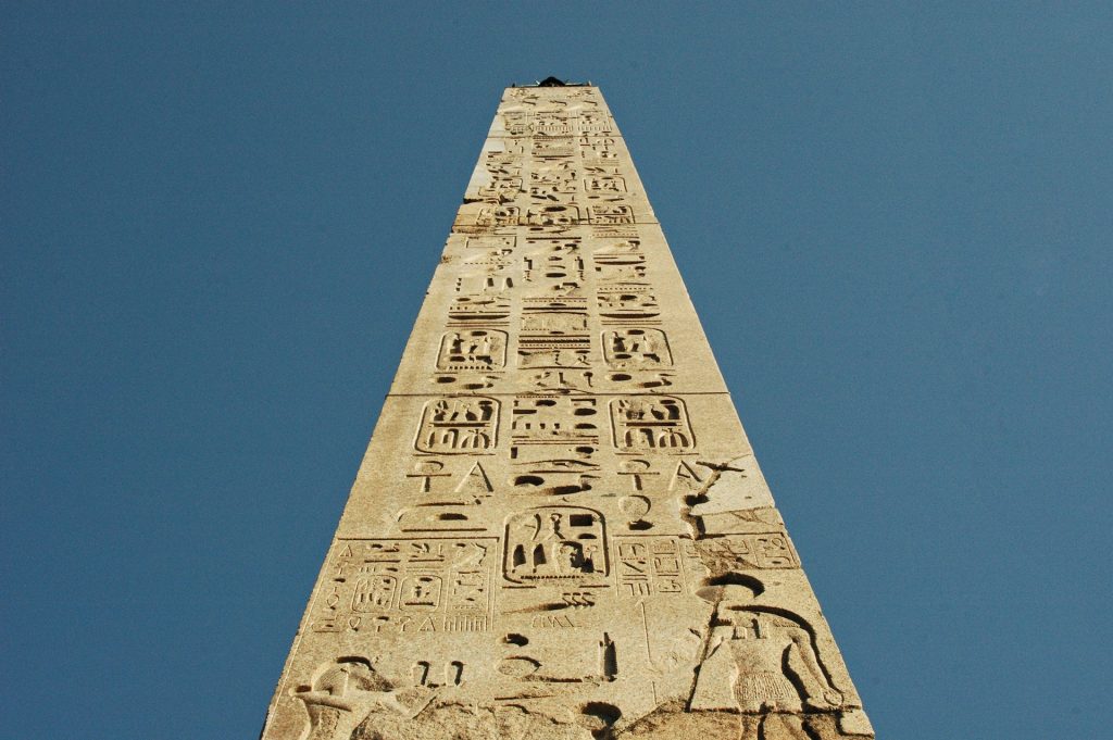 Granite obelisk hieroglyphs image